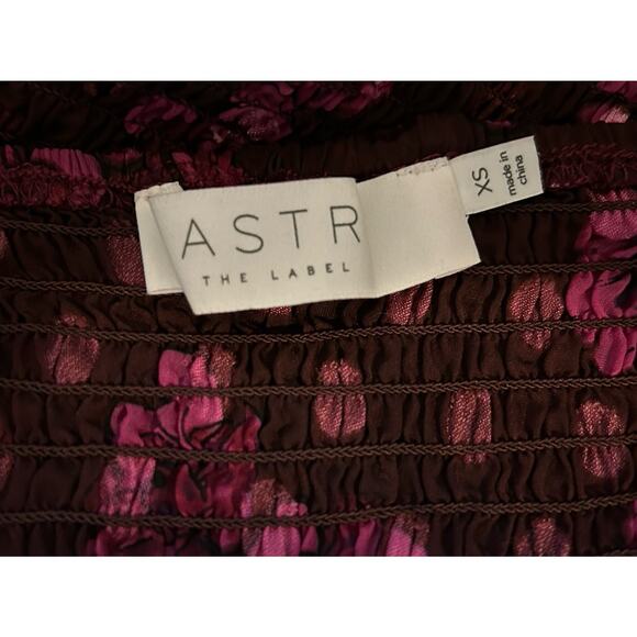 ASTR THE LABEL Perkins Fuchsia Burnout Floral Balloon Sleeve Polka Blouse Sz XS - Picture 10 of 12